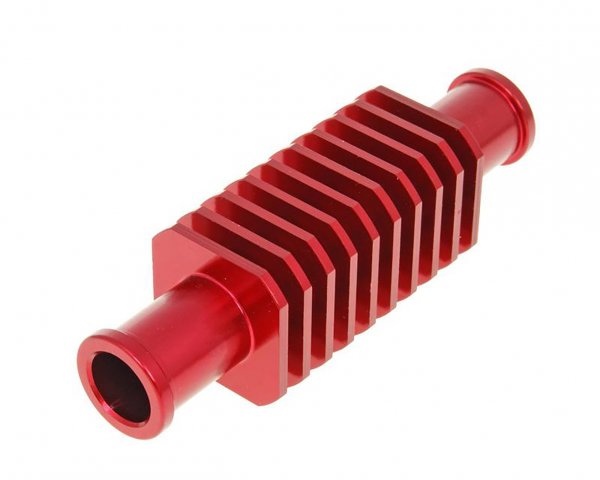 Flow cooler / mini cooler -101 OCTANE- alluminio rosso (30x103mm) Raccordo per tubo flessibile da 17mm