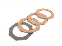 Clutch friction plate set -BGM ORIGINAL- Vespa Cosa2- suitable for standard clutch basket of Vespa Cosa2/FL (1992-), PX (1995-), Superstrong, Scooter & Service, MMW, Ultrastrong - 4 plates