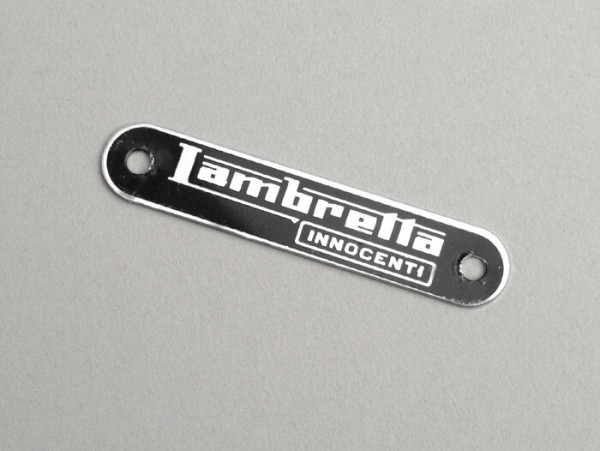 Schriftzug Sitzbank -LAMBRETTA- Lambretta Innocenti - LI, LIS, SX, TV - Schwarz