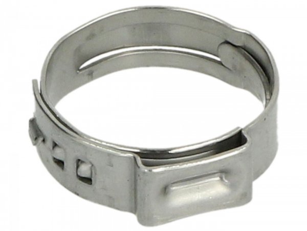 Hose clamp Ø=29.6mm (single ear clamp) -PIAGGIO- used for cooling water hoses