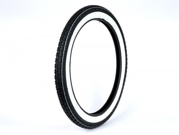 Neumático -KENDA K252 banda blanca- 2.50 - 19 pulgadas TT (4P)
