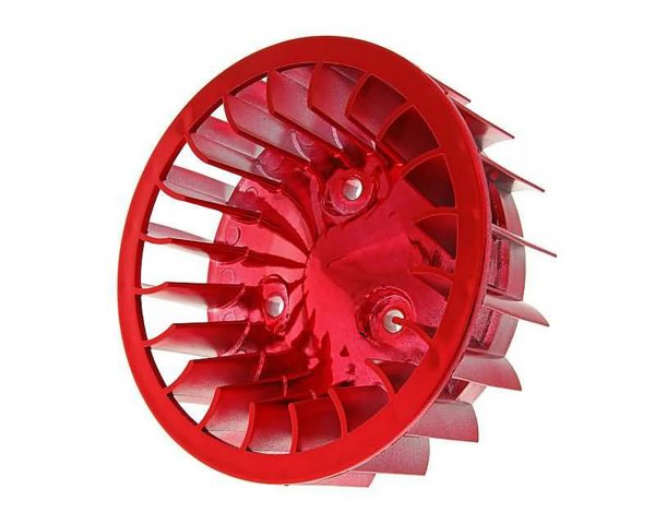 Rueda de ventilador roja -101 OCTANE- para Minarelli horizontal, Keeway, CPI, 1E40QMB