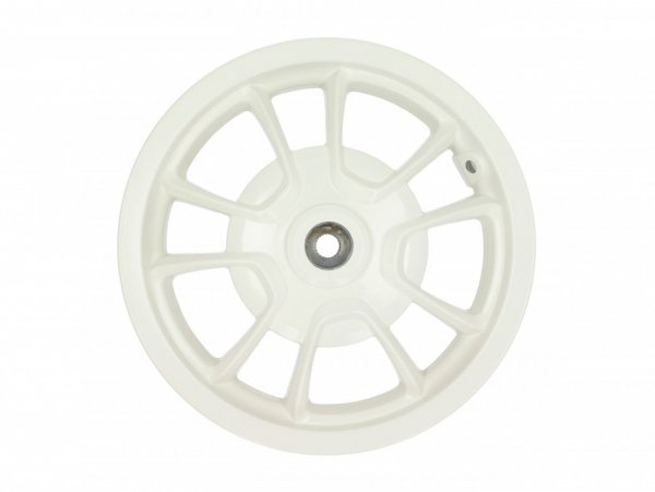 Wheel rim, rear, white -PIAGGIO 3.00-12 inch, Ø brake drum = 140mm - 10 spokes-  Vespa Primavera 125 (ZAPMA1100, ZAPMA1101, ZAPMD1100), Vespa Primavera 150 (ZAPMA1200, ZAPMA1201, ZAPMD120)
